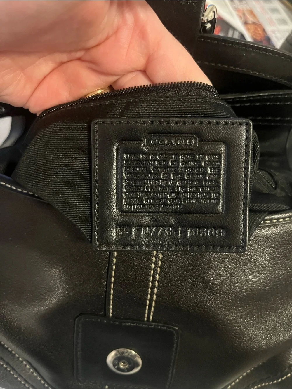 Authentic Coach Black Leather Soho Shoulder Bag